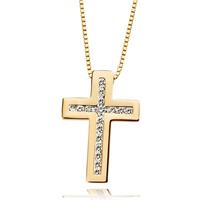 goldmaid Collier Gold 585 Kreuz Anhänger Lupenreine Brillanten