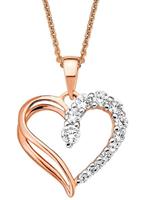 amor Ketting met hanger voor dames, 925 Sterling zilver, zirkonia synth. | Hart