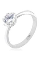 Elli Dames Engagement Klassieker met Zirconia Kristallen in 925 Sterling Zilver