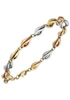 Jobo Goldarmband, 585 Gelbgold Roségold Weißgold tricolor 19 cm