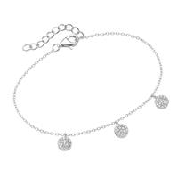 Smart Jewel Armband »Plättchen mit Zirkonia Steinen, Silber 925«