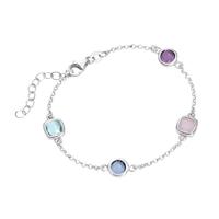 Smart Jewel Armband »bunte Steine, Silber 925«