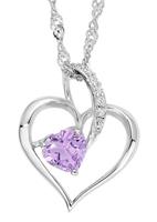 amor Ketting met hanger voor dames, 925 Sterling zilver, zirkonia synth. | Hart