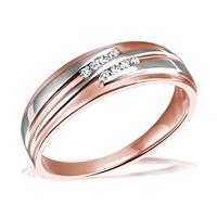 goldmaid Damenring 375/- Gold Bicolor 8 Brill. 0,06 ct. P2/H
