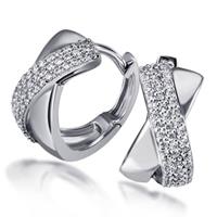 goldmaid Paar Creolen Pavee 925/- Sterlingsilber 94 klare Zirkonia