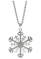 Jobo Kette mit Anhänger »Schneeflocke«, Edelstahl bicolor 42 cm 46 cm