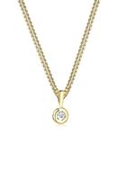 Elli DIAMONDS Dames Cirkel Ronde Diamant (0.03 ct.) in 925 Sterling Zilver Rose Goud Plated