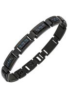 Jobo Armband, Edelstahl mit Carbon 21 cm