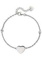 Jobo Silberarmband »Herz«, 925 Silber mit 2 Zirkonia 22 cm