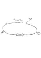 Firetti Silberarmband »Infinit/Unendlichkeit, Kleeblatt, Herz, rhodiniert«, mit Zirkonia