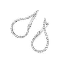 Smart Jewel Paar Creolen »geschwungen mit Zirkonia Steinen, Silber 925«