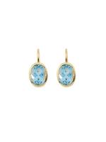 Adelia´s Paar Ohrhänger »Gold 14 k (585) Aquamarin Boutons«, 14 k 585 Gelbgold mit Aquamarin