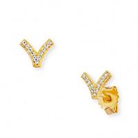 CAÏ Ohrstecker »925/-Sterling Silber vergoldet Topas«