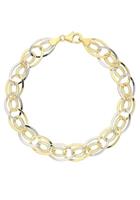 Firetti Goldarmband »oval, glanz, rhodiniert, bicolor«