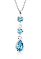 Elli Elli Halsketting dames met hanger druppels en kristallen in 925 sterling zilver 45 cm lang
