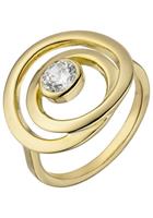 Jobo Silberring, 925 Silber vergoldet mit 1 Zirkonia