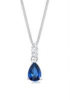 Elli Dames Drop met Saffierblauwe Zirkonia Krisal in 925 Sterling Zilver