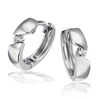 goldmaid Paar Creolen Classic 925/- Sterlingsilber 2 Brill. 0,08 ct.