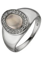 Jobo Fingerring, 925 Silber mit Rosenquarz und 22 Zirkonia