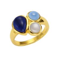 Jamelli Ring »925/- Sterling Silber Quarz (beh) Mondstein«