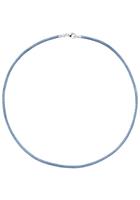 Jobo Kette ohne Anhänger, Seidenkette hellblau 42 cm 2,8 mm