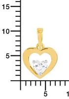 amor Ketting met hanger voor dames, goud 375, zirkonia synth. | hart