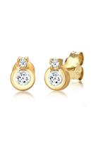 Diamore Paar Ohrstecker »Klassik Kreis Topas Diamant (0.04ct) 585 Gelbgold«