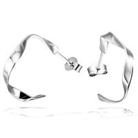 goldmaid Ohrring Halbcreole 925 Sterlingsilber gedreht 22 mm