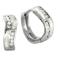 Vivance Creolen »925/- Sterling Silber rhodiniert synth. Opal«