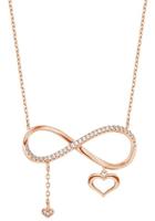 Ketting met hanger voor dames, sterling zilver 925, zirkonia (synth.) Oneindigheid