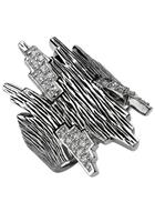 Jobo Fingerring, 925 Silber geschwärzt mit 24 Zirkonia