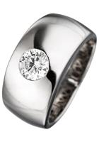Jobo Silberring, breit 925 Silber mit Zirkonia