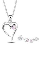 Elli Schmuckset »Herz Liebe Zirkonia 925 Sterling Silber«