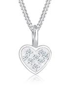 Elli Collierkettchen »Herz Liebe Diamant (0.08 ct) 925 Silber«