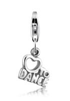 Nenalina Charm-Einhänger »Love to Dance Wording Herz 925 Silber«