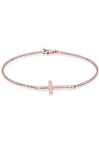 Elli Dames kruis Faith in 925 Sterling Zilver Roségoud verguld Roségoud