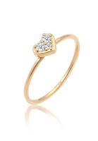 Diamore Diamantring »Herz Trio Diamant (0.08 ct) Romantik 585 Gelbgold«