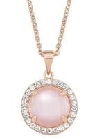 amor Ketting met hanger voor dames, 925 Sterling zilver, kattenoog, zirkonia synth.