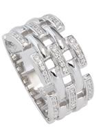 Jobo Silberring, breit 925 Silber mit Zirkonia