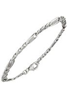 Jobo Silberarmband, Panzer-Steg-Armband 925 Silber 21 cm