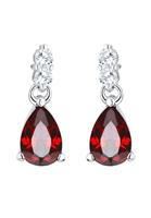Elli Dames Oor Hanger druppel elegant rood met Zirkonia Kristallen in 925 Sterling Zilver
