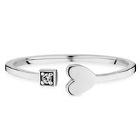 CAÏ Ring »925/- Sterling Silber rhodiniert Zirkonia Herz«