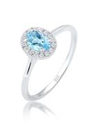 Elli DIAMONDS Dames Verlovingsring Topaas met Diamant (0.08 ct.) in 925 Sterling Zilver