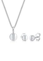 Elli Schmuckset »Kreis Geo Form Diamant (0.10 ct) 925 Silber Figa«