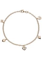 Jobo Armband, 925 Silber roségold vergoldet mit 3 Zirkonia