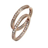 CELESTA Klappcreolen »925/- Sterling Silber rosévergoldet Zirkonia«