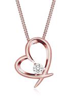 Elli dames hart gebogen met zirkonia in 925 sterling zilver verguld