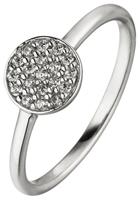 Jobo Fingerring, 925 Silber mit 19 Zirkonia