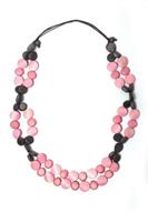 COLLEZIONE ALESSANDRO Lange Kette »Mona«, mit flachen Holzperlen