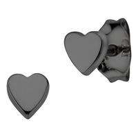 CAÏ Ohrstecker »925/- Sterling Silber schwarz-rhodiniert Herz«